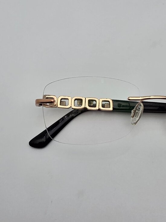 Bvlgari BV 2184B Gold Black Rhinestone Rimless Eyeglasses Frame Italy 52-17-140 main image 14